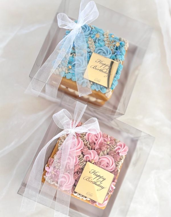 budget celebration cake (3) 6" Square Celebration Slab Cake